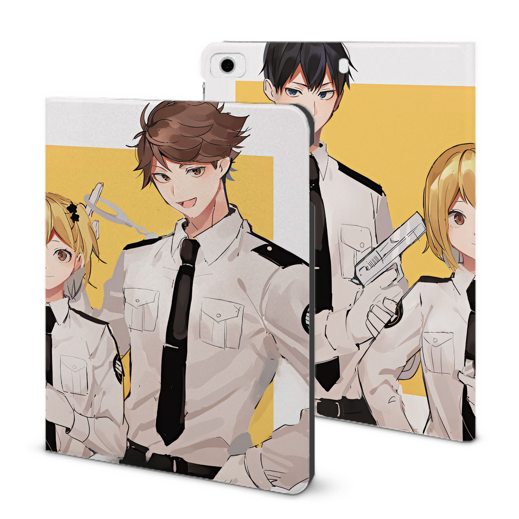 （画像用） ハイキュー!! Haikyu!! IPad ケース ブック型 PUレザー TPU 耐衝撃 軽量 薄型 ペン収納なし 全面保護 IPad 各モデル対応
